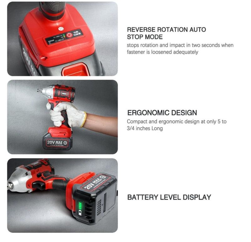 18V/20V Li-ion Battery Electric Drill Electric Tool Cordless Brushless Impact Wrench