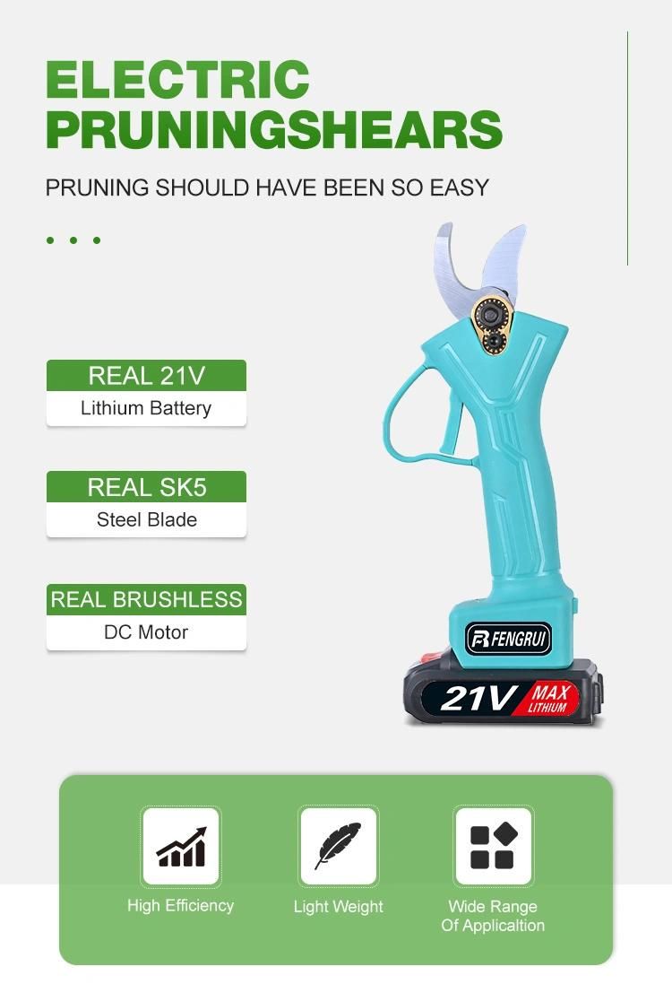30mm Battery Powered Cordless Electric Scissors Pruning Shears Secateur Tree Telescopic Pruner Electric