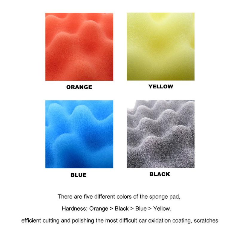 10 Sets Polishing Wheel Car Beauty Waxing Polishing Padcross-Border Supply 3 Inch 75mm Back Velvet Foam Polishing Sponge Pad