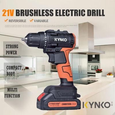 21V Cordless Brushless Drill with Li-ion Battery by Kynko Power Tools