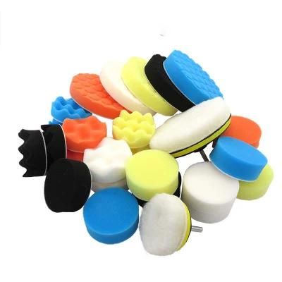 Cross-Border Supply 3 Inch 6 Inch 29 Sets of Car Polished Sponge Car Beauty Wax Polished Car Wash Sponge