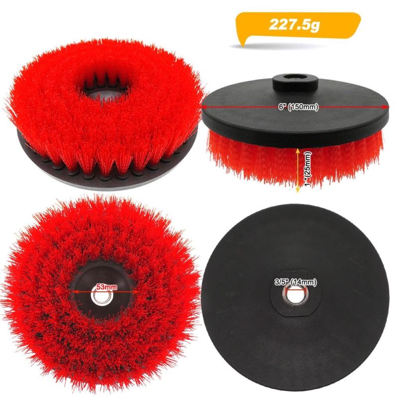 Electric Cleaning Brush 6 Inch Hollow Rodless M14-2 Red Electric Cleaning Brush Head