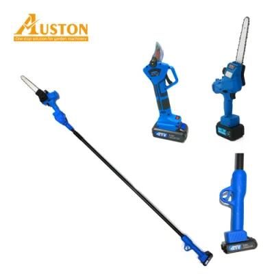 Hot Sale Garden Tools 21V Li-ion Lithium Battery Pack Cordless Pole Saw with Long Handle