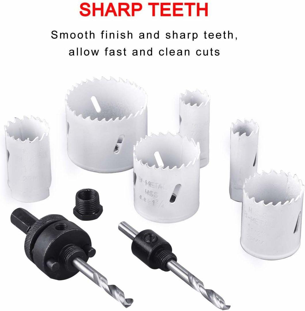 9 Piece Bi-Metal Hole Saw Kit 3/4"-2-1/4" (19-57mm) Full Set with Case