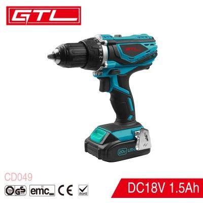 20V Lithium Battery 13mm Key Chuck Portable Drill Tools Cordless Drill for Wood Working (CD049)