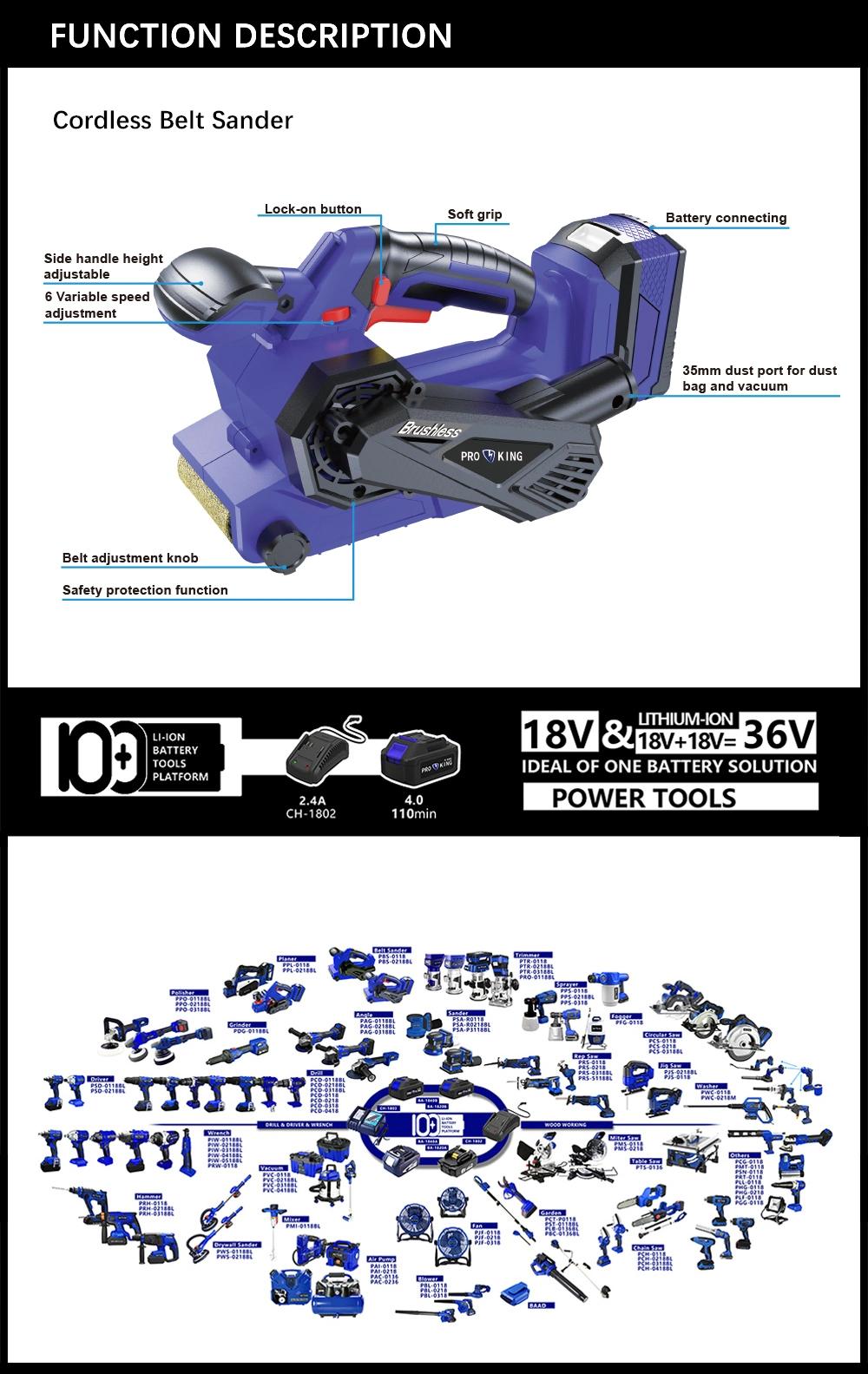 Cordless Belt Sander Battery Brushless Motor