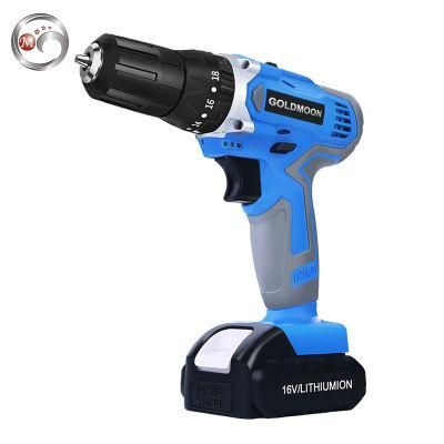 Goldmoon Power Cordless Driver 21V Cordless Drill Impact Drill with Battery Screw Driver Lithium Portable Electric Drill