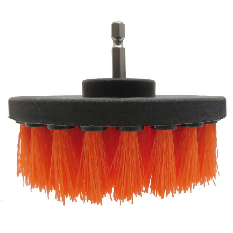 Electric Drill Brush Orange 4-Piece Set 2 Inch 3.5 Inch 4 Inch Electric Cleaning Brush