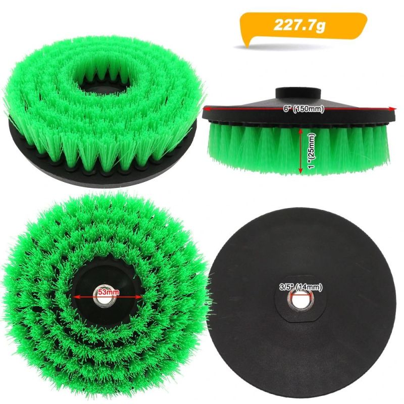 Electric Cleaning Brush 6 Inch Hollow Rodless M14-2 Green Electric Cleaning Brush Head