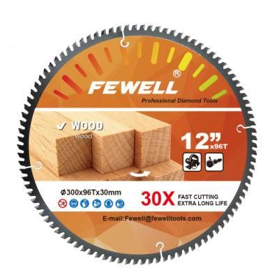 Premium Grade Fast Speed 300*3.0/2.2*96t*30mm Tct Saw Blade for Cutting Wood