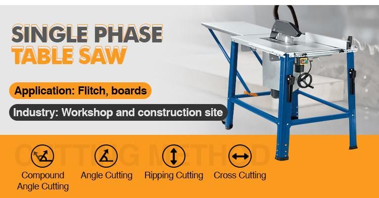 High Quality 230V 2kw 315mm Wood Cutting Table Saw for Construction Site