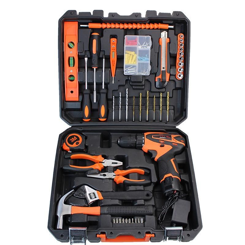 Set of 32PCS Rechargeable Lithium Brushless Electric Hand Drill Cordless Impact Drill Power Screwdriver Combination Tool Set