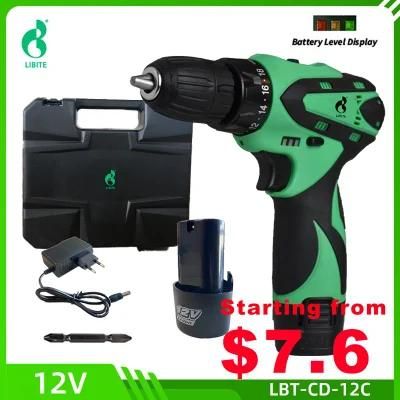 Libite 12V Li-ion Mini Screwdriver Lithium Battery Cordless Drill