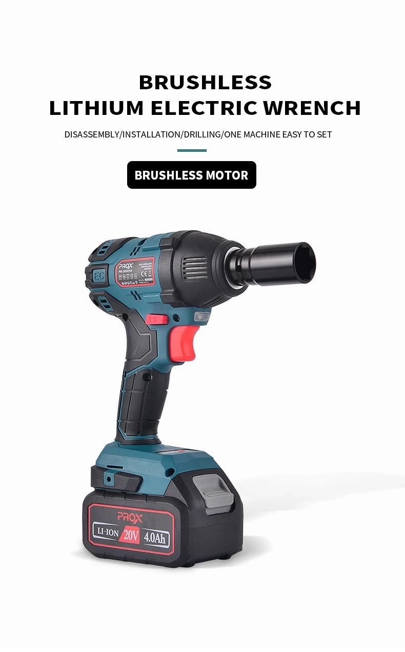 Prox 20V High Torque 280n. M 1/2" Brushless Cordless Impact Wrench Pr-200210