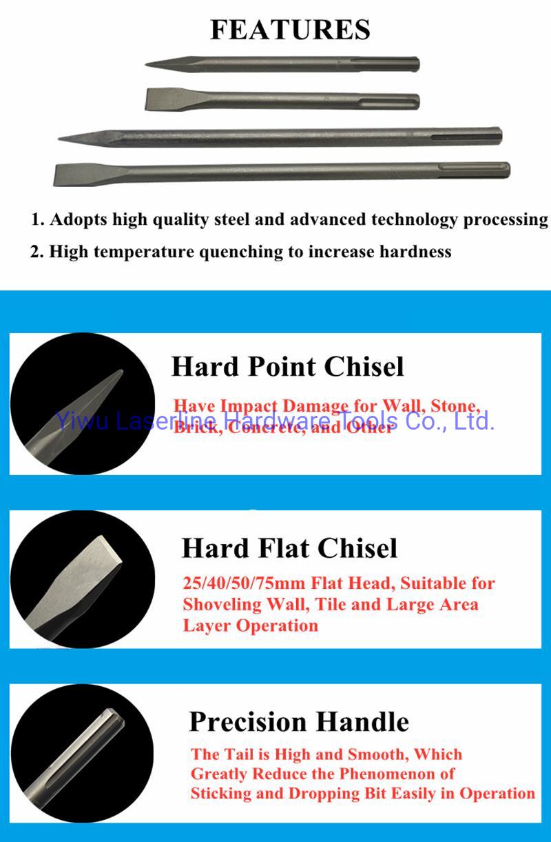 SDS Max Shank Impact Hammer Drill Chisel for Concrete Breaking