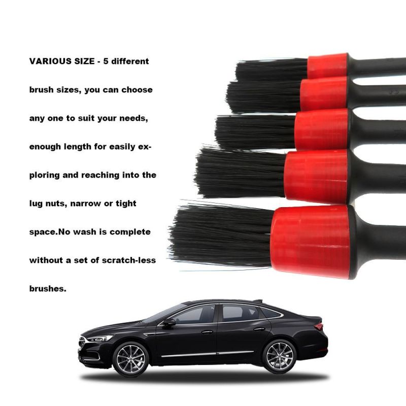 Cross-Border Supply of Car Beauty Cleaning Brush Multi-Function Detail Brush Crevice Brush Car Cleaning Detail Brush 5-Piece Set