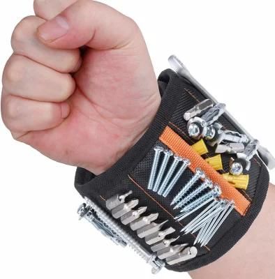15 Powerful Magnets Magnetic Wristband with 2 Unique Pockets for Holding Tools Screws
