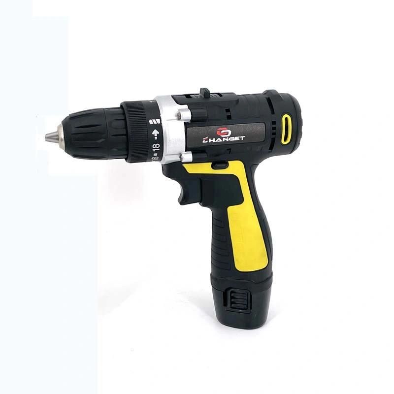 Cg-2004yellow Double Speed 12V 16.8V 21V Li-on Lithium Battery Professional Manufacturer Hand Rechargeable Forward and Reverse Impact Cordless Drill