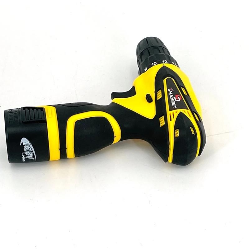 Cg-2002 Yellow Double Speed 12V 16.8V 21V Li-on Lithium Battery Professional Manufacturer Hand Rechargeable Forward and Reverse Impact Cordless Drill