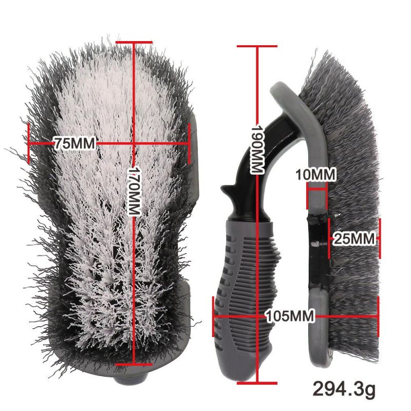 Cross-Border Supply Car Wash Tool Wheel Hub Brush Large Curved Handle U-Shaped Tire Brush Car Cleaning Tire Brush