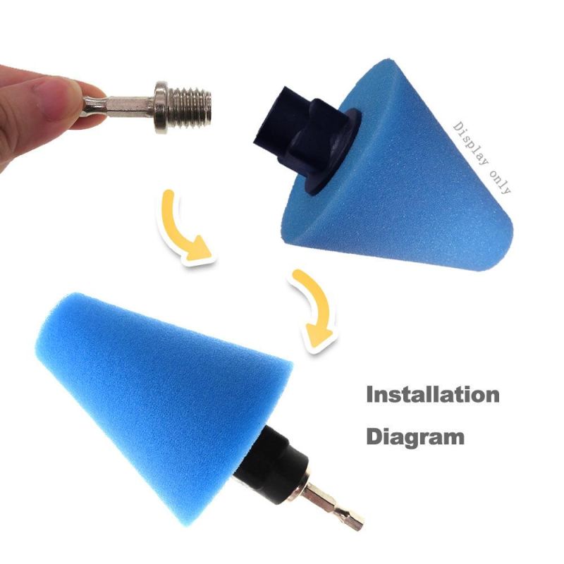 Cross-Border Supply 75mm Blue Car Wheel Sponge Brush Polishing Disc Wheel Steel Ring Polishing Waxing Sponge Wheel
