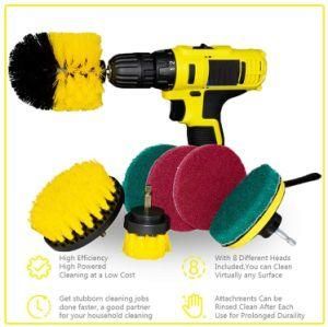8 Piece Drill Brush Attachments Set, Scouring Pads Power Scrub Brush Cleaning Kit