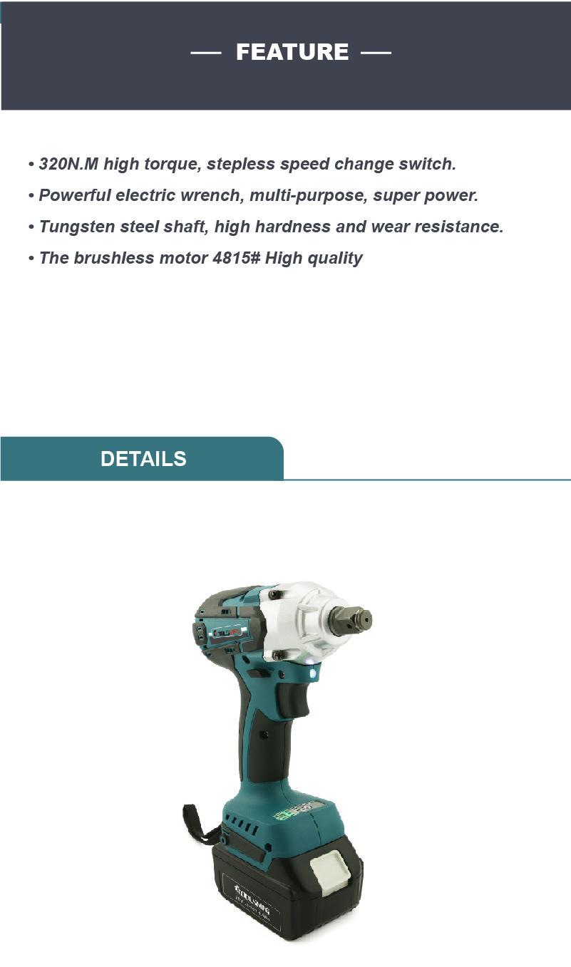 Toolsmfg 20V Professional 320n. M Impact Electric Cordless Wrench Manufacturer