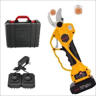 25mm LCD Display Battery Powered Cordless Electric Scissors Tree Pruner Secateur Electric Grape Pruning Shears