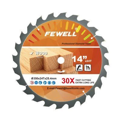 Premium Grade 14in 350*24t*25.4mm Tct Circular Saw Blade for Wood Cutting