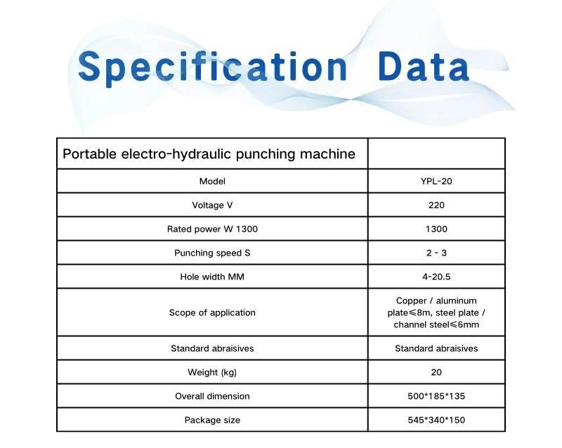 Portable Power Tool Handheld Steel Plate Hydraulic Punching Machine Can Work at Height