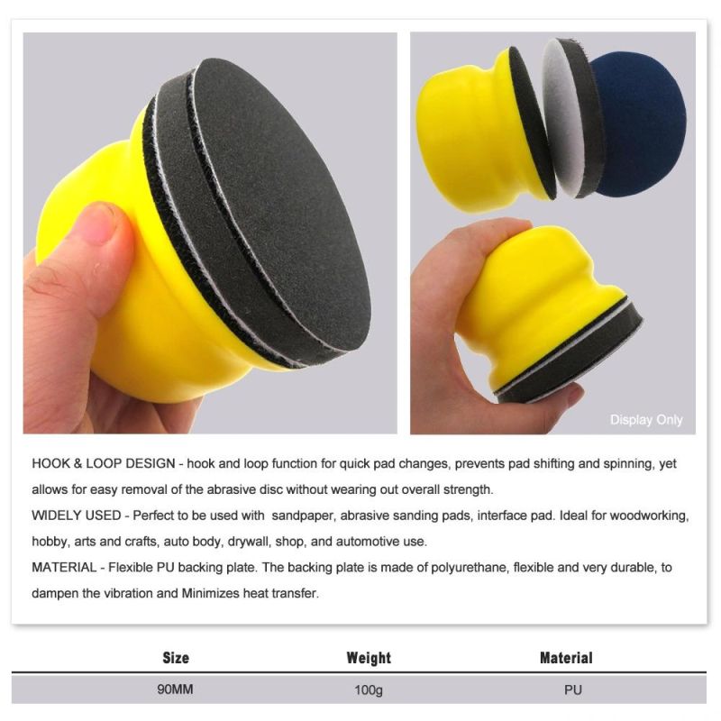 Cross-Border Supply 90mm Manual Round Polishing Disc Self-Adhesive Flocking Sandpaper Sanding Disc Sand Disc Car Polishing