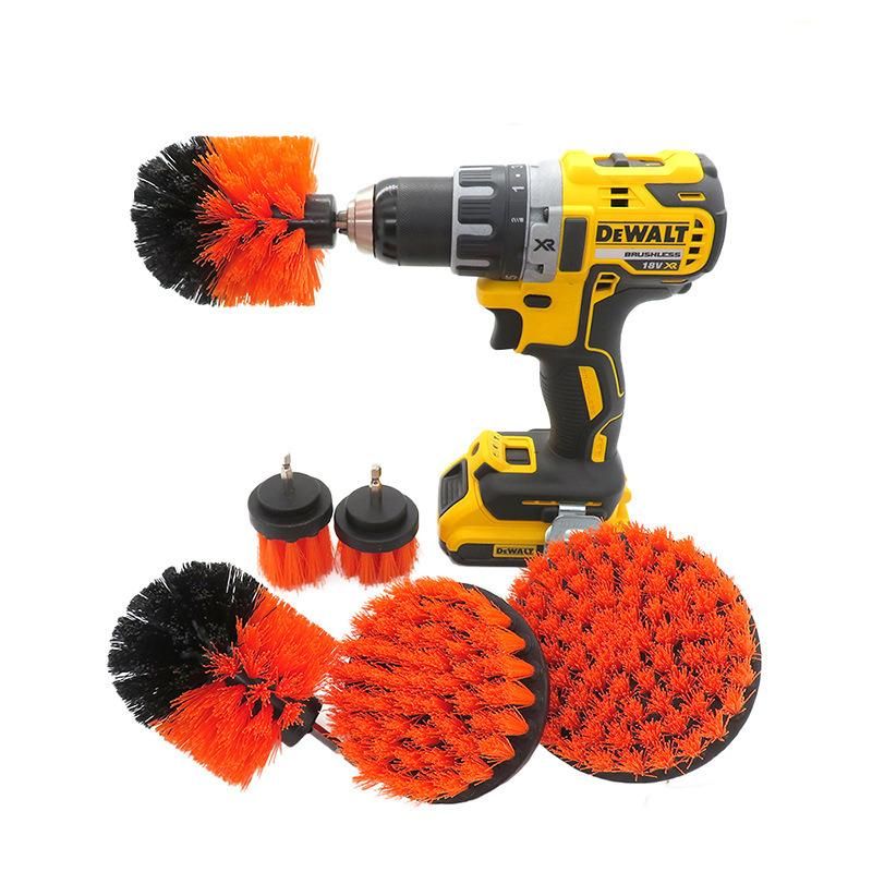 Electric Drill 6-Piece Set 2/3.5/4/5 Inch Orange Cleaning Brush