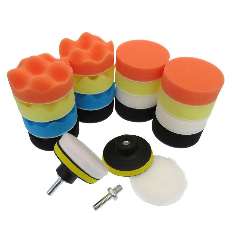 Cross-Border Supply 3-Inch 20-Piece Car Polishing Sponge Car Beauty Cleaning Waxing Polishing Car Wash Sponge