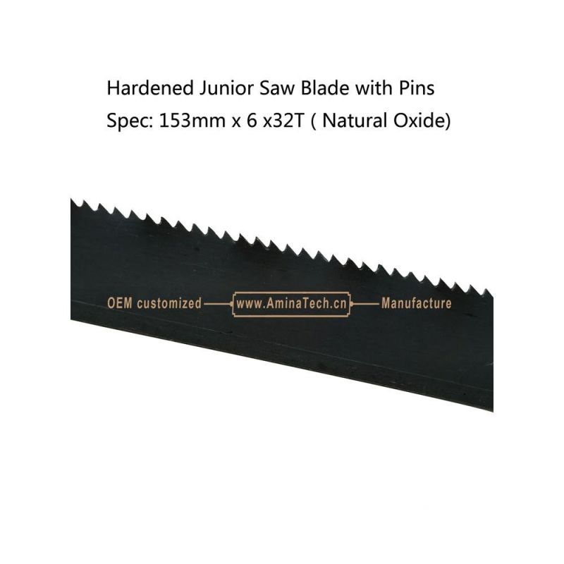 Hardened Junior Saw Blade with Pins Spec: 153mm x 6 x32T ( Natural Oxide),Hand Tools,Hand Saw