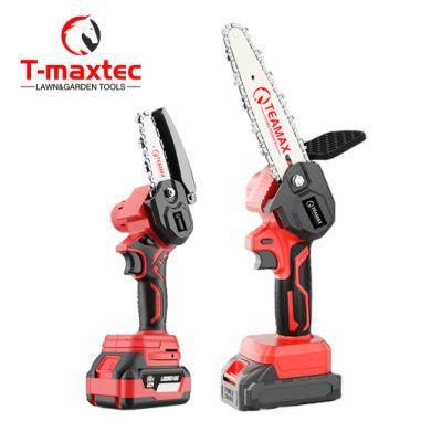 One Battery 21V Cordless 4inch Power Chain Saw Lithium Chainsaw TM-Lt21V401A