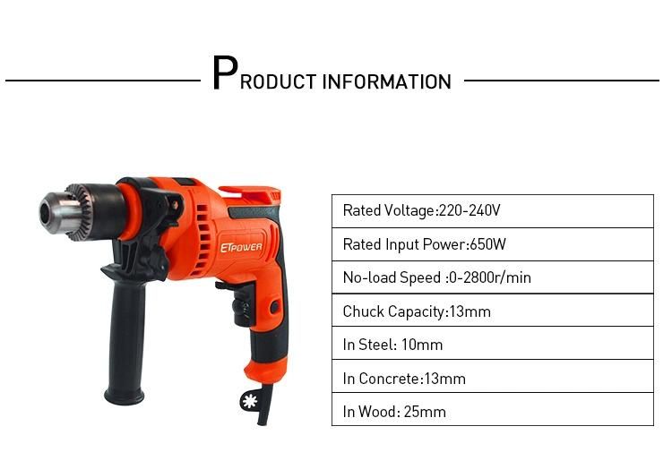 Etpower High Quality Level 13mm 600W Impact Drill Machine