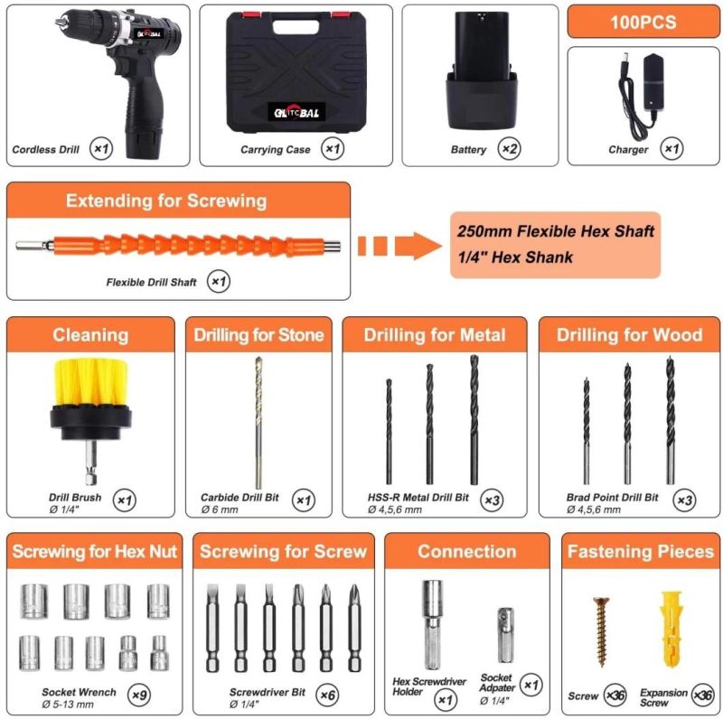 CH108m01 10.8V Super Powerful Lithium Battery Cordless Drill