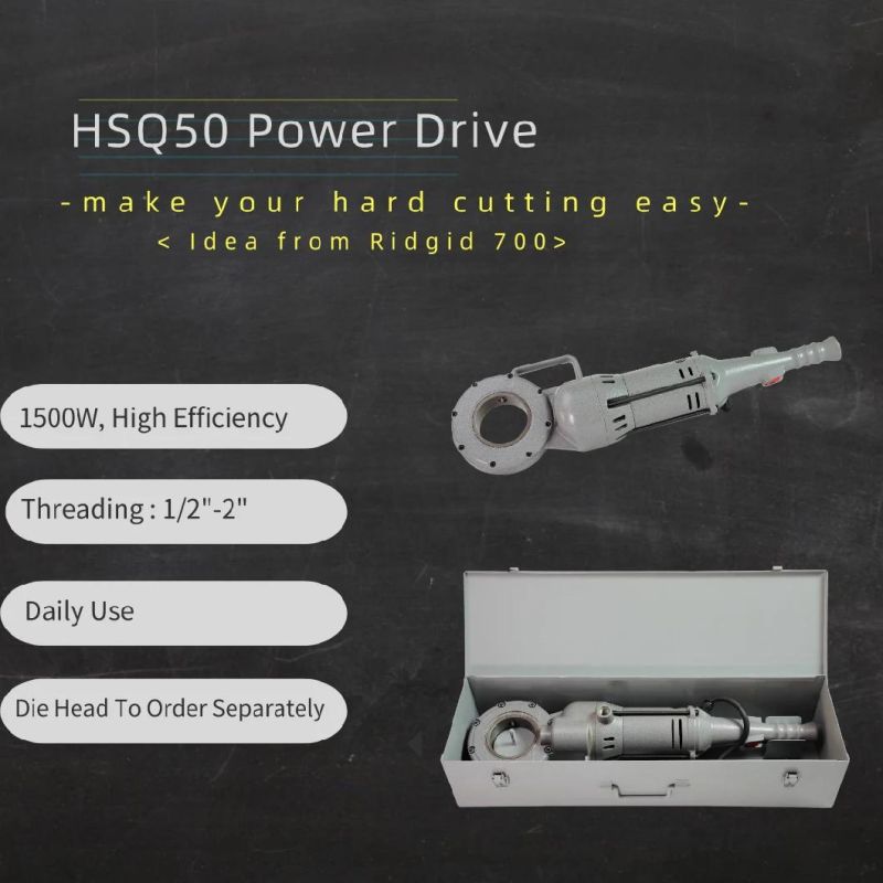 Hongli 700 Power Drive Threading Machine Hand Held Threader 2" (HSQ50 Complete)
