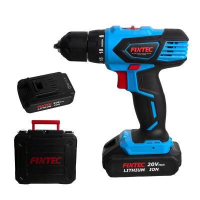 Fixtec Power Tools Drill 20V 2X2000mAh Li-ion Battery Impact Electric Cordless Drill