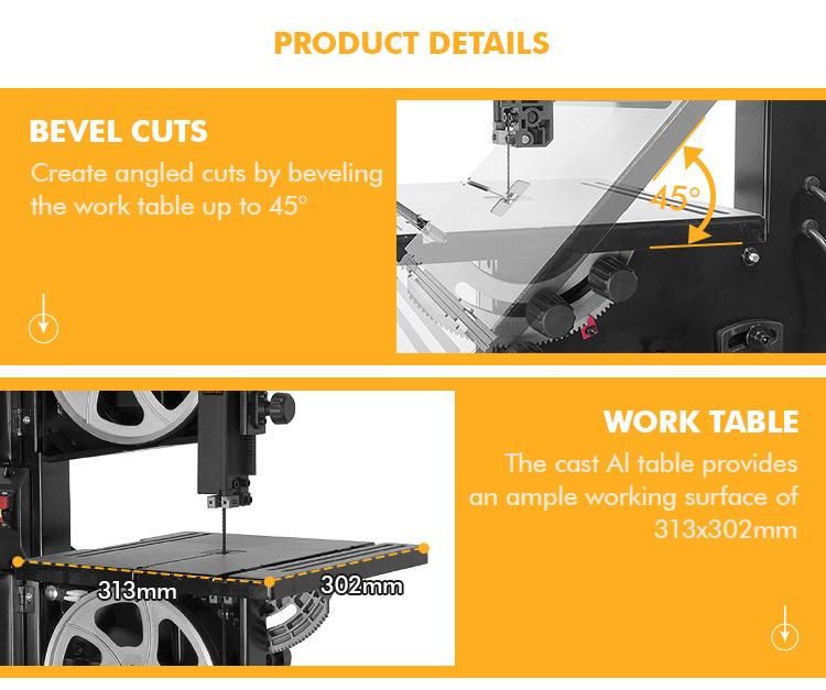 Retail 230V 228mm Cutting Band Saw with LED for Woodwooking