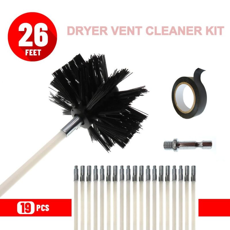 Electric Drill Pipe Brush 26/7.92m Rod Dryer Flue Brush Cleaning Electric Brush