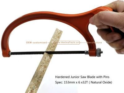 Hardened Junior Saw Blade with Pins Spec: 153mm x 6 x32T ( Natural Oxide),Hand Tools,Hand Saw