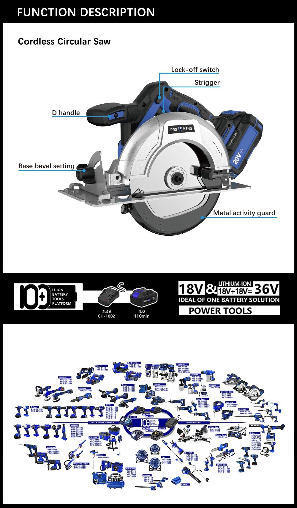 Cordless Circular Saw Battery Brushless Motor