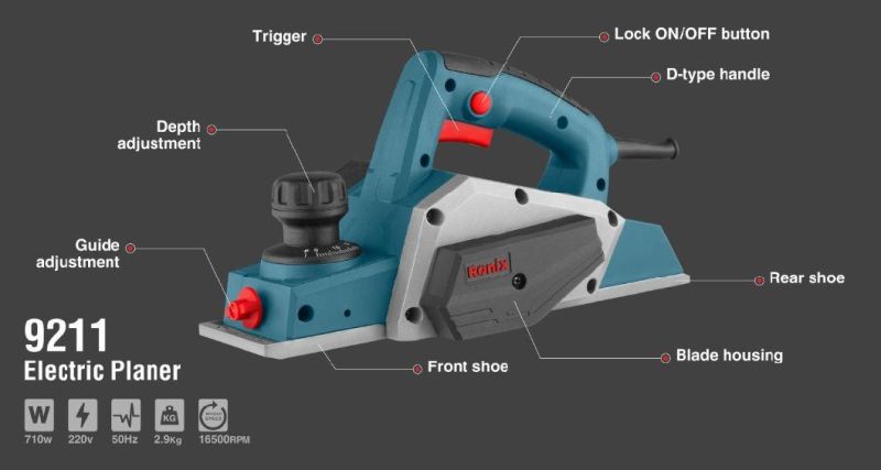 Ronix Model 9211 Portable High Quality Electric Wood Cutting Planer
