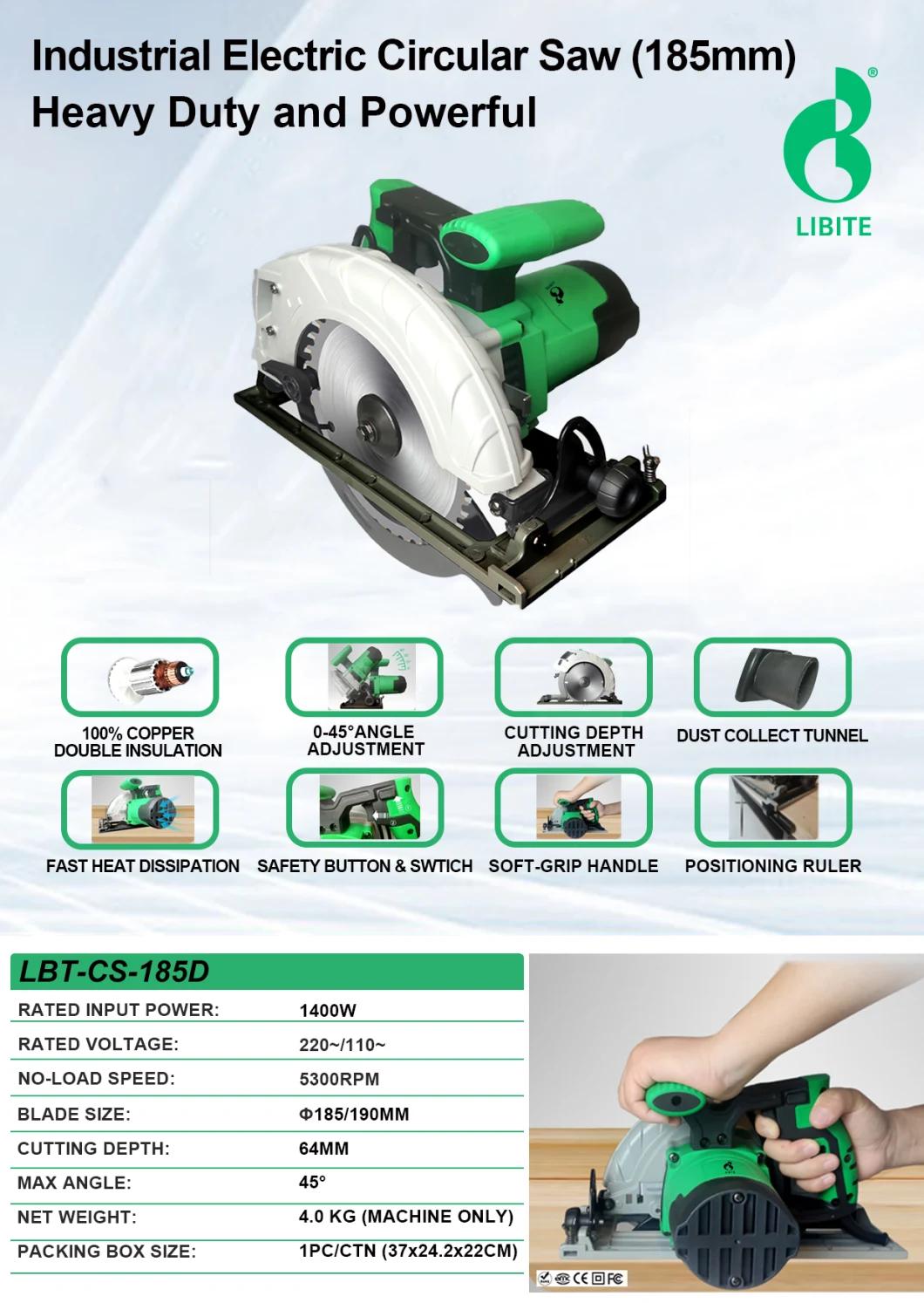 Heavy Duty High Quality 185mm/190mm/7in 1400W Electric Circular Saw