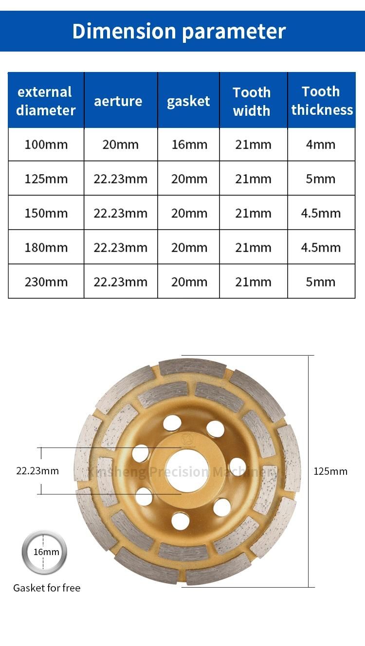 Diamond Grinding Disc Double Turbo Abrasives Concrete Tool Grinder Wheel Cutting Grinding Wheel Cup