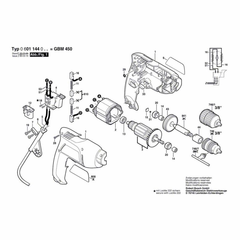 AC220V-240V Armature Rotor Anchor Replacement for Bosch Cordless Drill