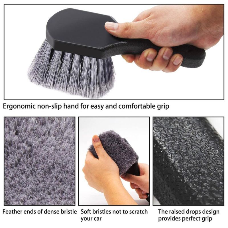 Cross-Border Supply Car Cleaning Brush 8 Sets of Blue Car Wash Cloth Car Beauty Cleaning Tools