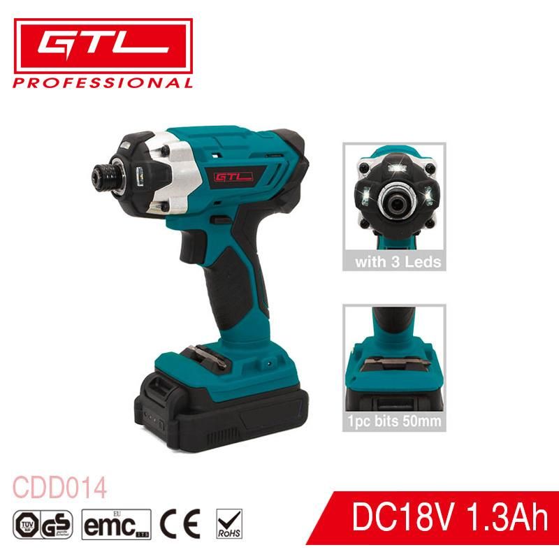 18V Lithium Battery Cordless Drill Impact Driver 1/4 Inch Impact Screwdriver with LED Light Fast Charger