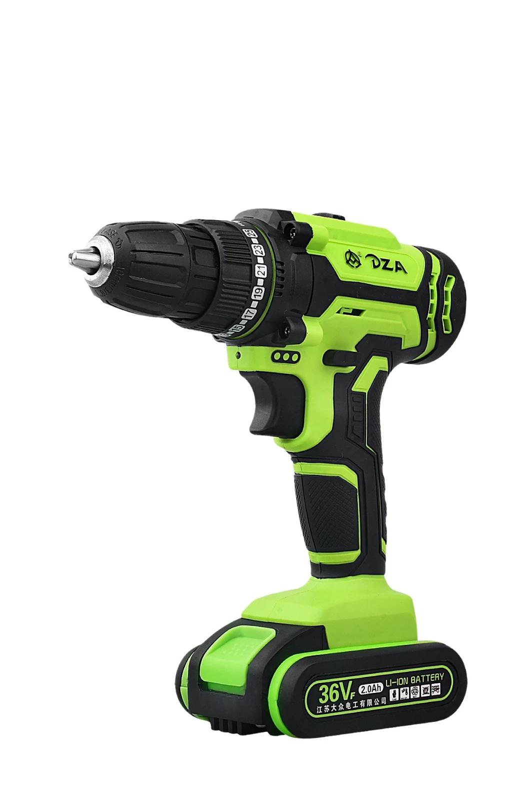 Household DIY Lithium Power Cordless Drill Kit with 10mm Keyless Chuck